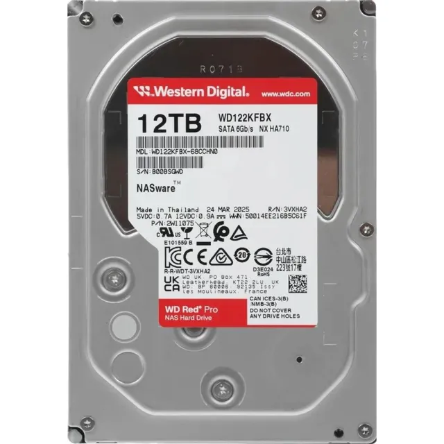 Жесткий диск WD Red Pro 12TB 3.5" 7200RPM 512MB SATA NAS WD122KFBX