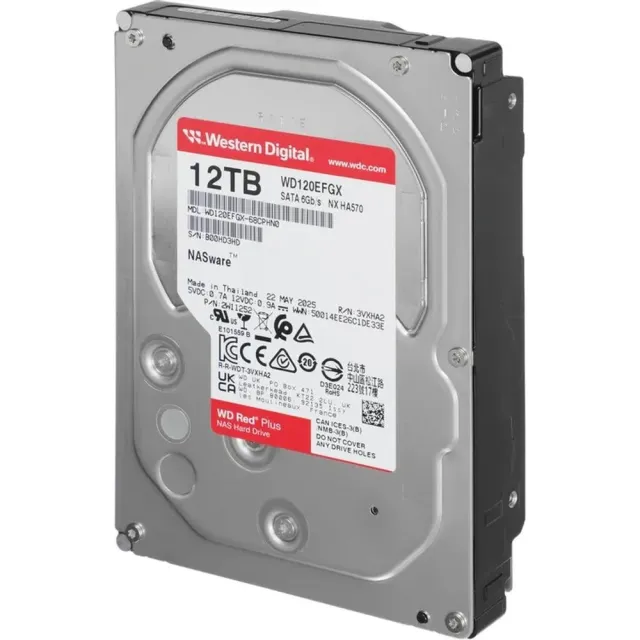 Жесткий диск WD Red Plus 12TB 3.5" 7200RPM 512MB SATA NAS WD120EFGX
