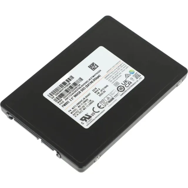 Твердотельный накопитель Samsung SSD 960Gb MZ7L3960HCJR-00B7C PM893, 2.5" 7mm, SATA3, 3D TLC, R/W 55