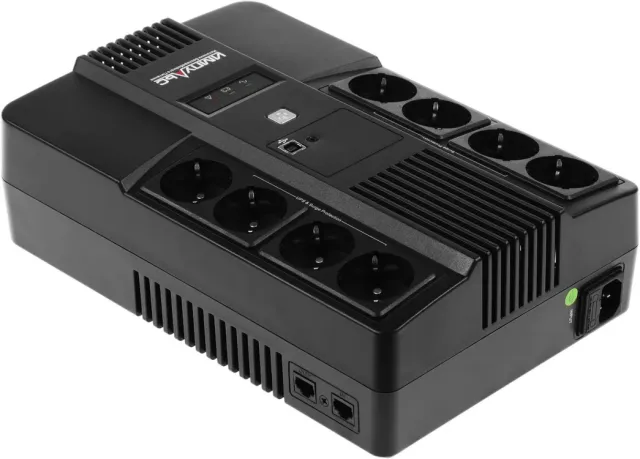 ИБП ИМПУЛЬС МАСТЕР 600, 600VA/360W, L-INT, A.SIN, LED, USB, RJ45/11, SCHUKOx8