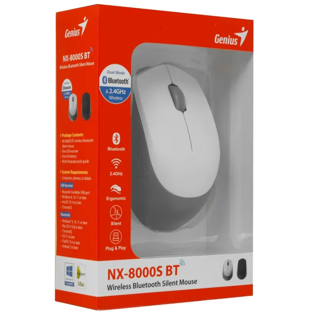 Мышь Беспроводная Genius NX-8000S BT White
