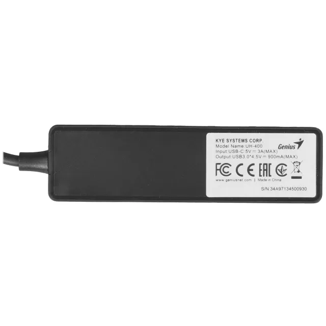 USB-Хаб Genius UH-400 Black ( USBx4, Type-C)