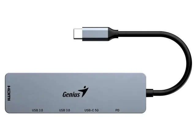 USB-Хаб Genius UH-500 Iron Grey (USB-C PD, USB 3.0x2, USB-Cx2, 4K HDM)