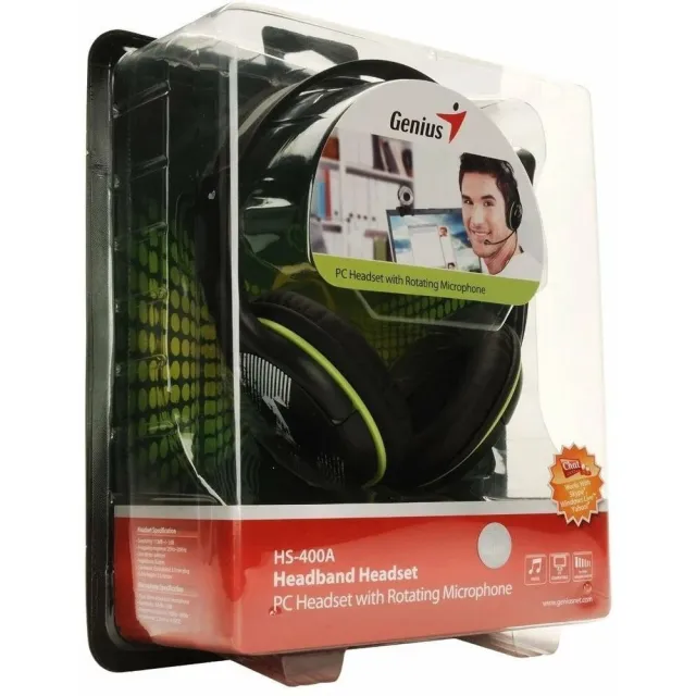 Гарнитура проводная Genius HS-400A +Single Jack Cable 3.5мм