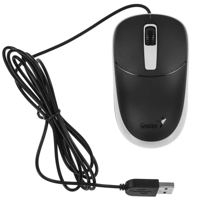 Мышь Проводная Genius DX-123 Black+Grey,1200 dpi,USB,ergonomic
