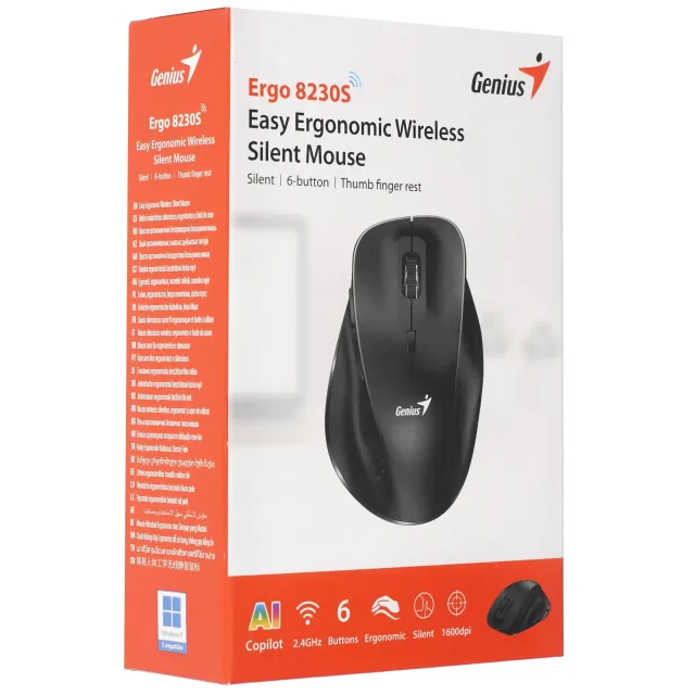 Мышь Беспроводная Genius Ergo 8230S Black,New