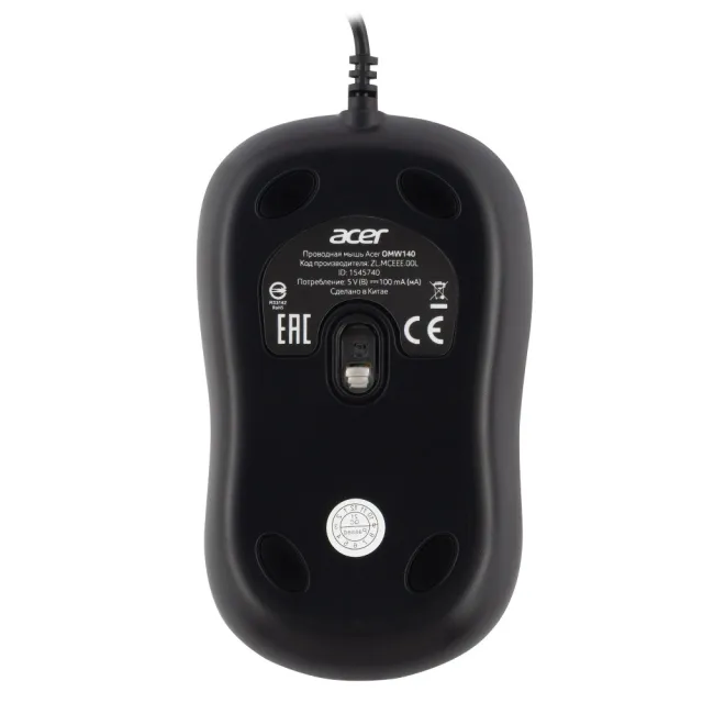 Мышь Acer OMW140 черный оптич. 1200dpi USB 3but