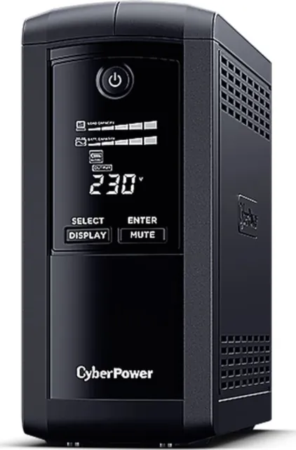 ИБП CyberPower VP1200ELCD, 1200VA/720W, L-INT, A.SIN, LCD, USB, RS232, RJ45/11, SCHUKOx5