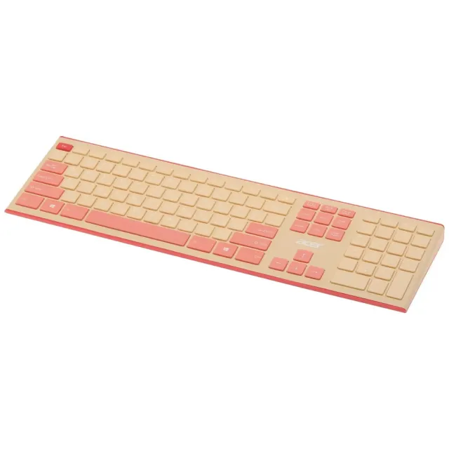 Клавиатура + мышь Acer OCC205 клав:розовый/бежевый мышь:розовый/бежевый USB беспроводная slim