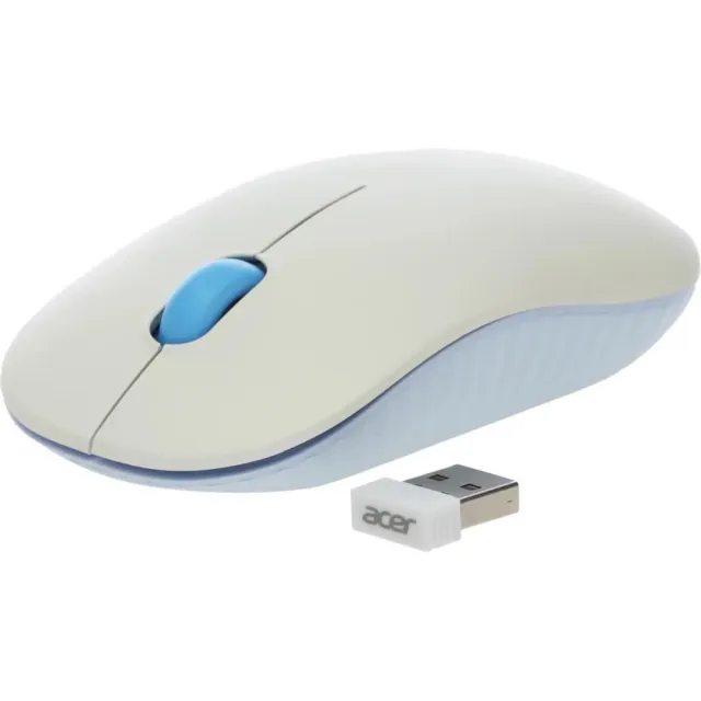 Мышь Acer OMR205 белый/голубой оптическая(1200dpi)беспроводная USB для ноутбука (2but) ZL.MCEEE.02H