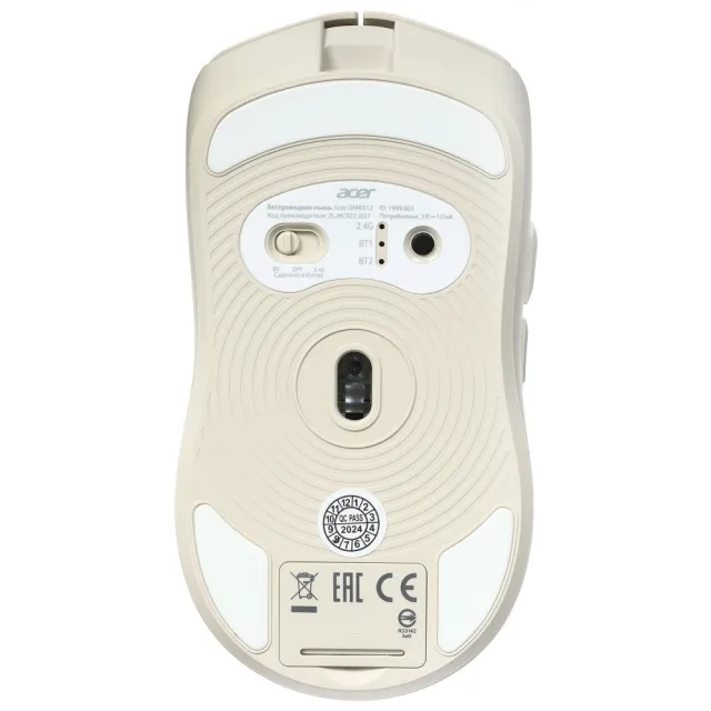 Мышь Acer OMR312 бежевый оптич. 3200dpi беспров. BT/Radio USB 5but (ZL.MCECC.037)