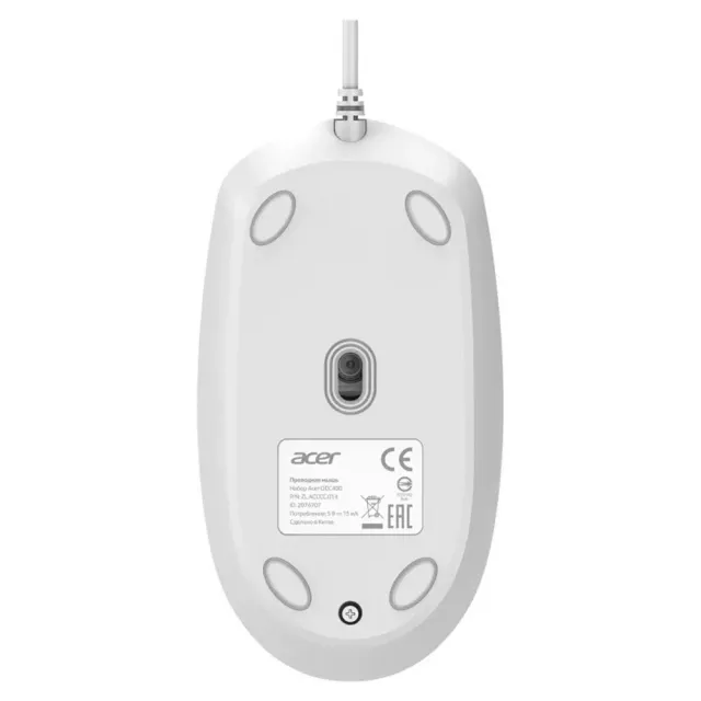 Клавиатура + мышь Acer OCC400 клав:белый мышь:белый USB (ZL.ACCCC.014)