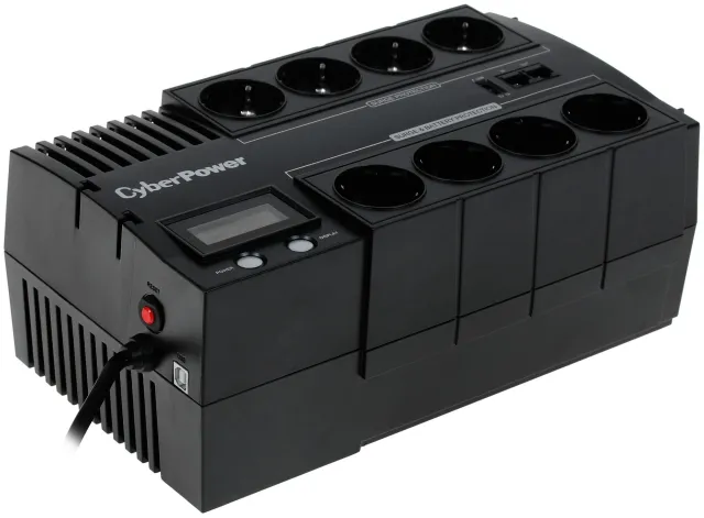 ИБП CyberPower BR1000ELCD, 1000VA/600W, L-INT, A.SIN, LCD, USB, CHRG, RJ45/11, SCHUKOx8