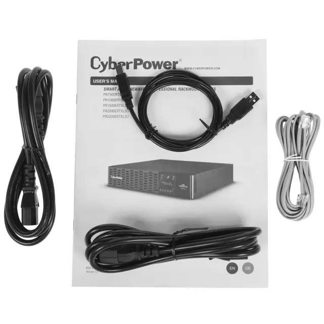 ИБП CyberPower PR1500ERTXL2U, 1500VA/1500W, 2U, L-INT, SIN, LCD, USB, RS232, RJ45/11, SL, EPO, C13x1