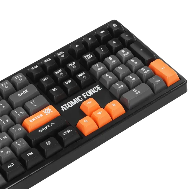 Клавиатура проводная игровая DEFENDER Atomic Force GK-005 RU,чер/сер,108кн+FN,радуж,1.5м
