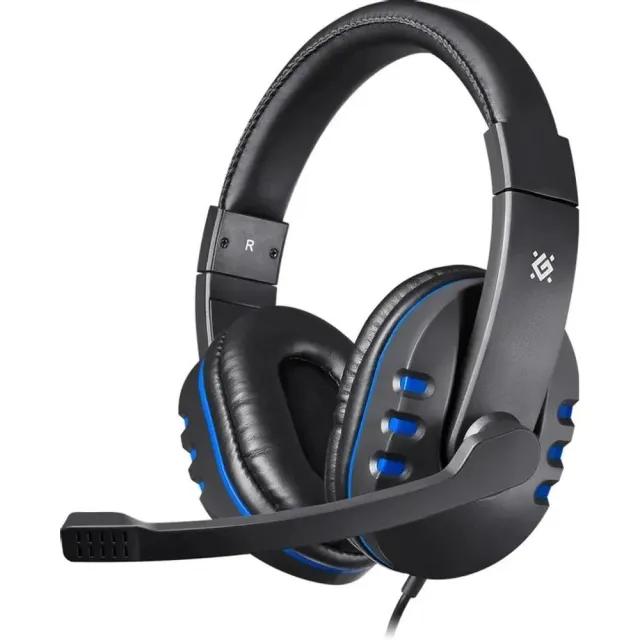 Гарнитура игровая DEFENDER Warhead G-160 черный+синий, кабель 2,5м