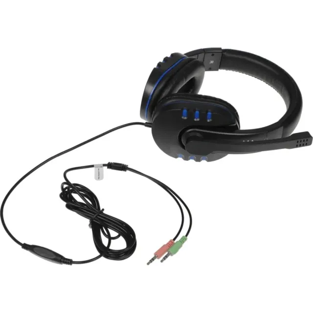 Гарнитура игровая DEFENDER Warhead G-160 черный+синий, кабель 2,5м