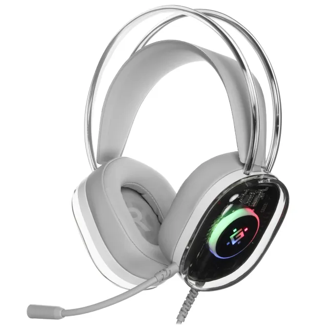 Гарнитура игровая DEFENDER Cyborg белый, 7.1, RGB, провод 2 м