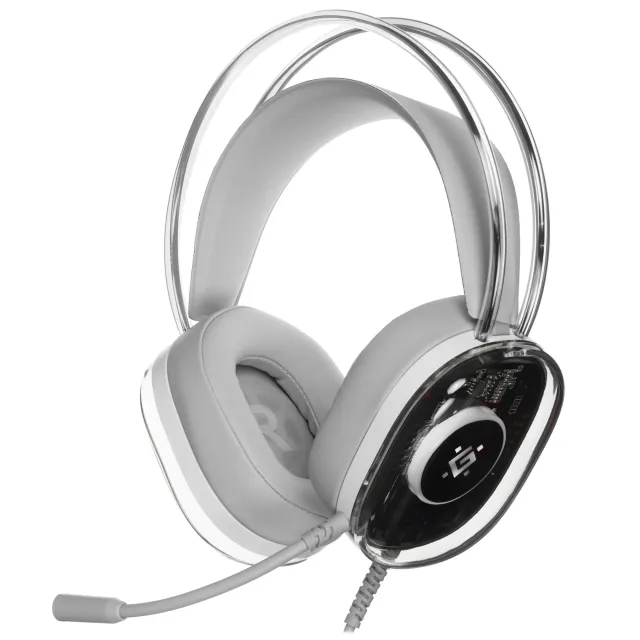 Гарнитура игровая DEFENDER Cyborg белый, 7.1, RGB, провод 2 м