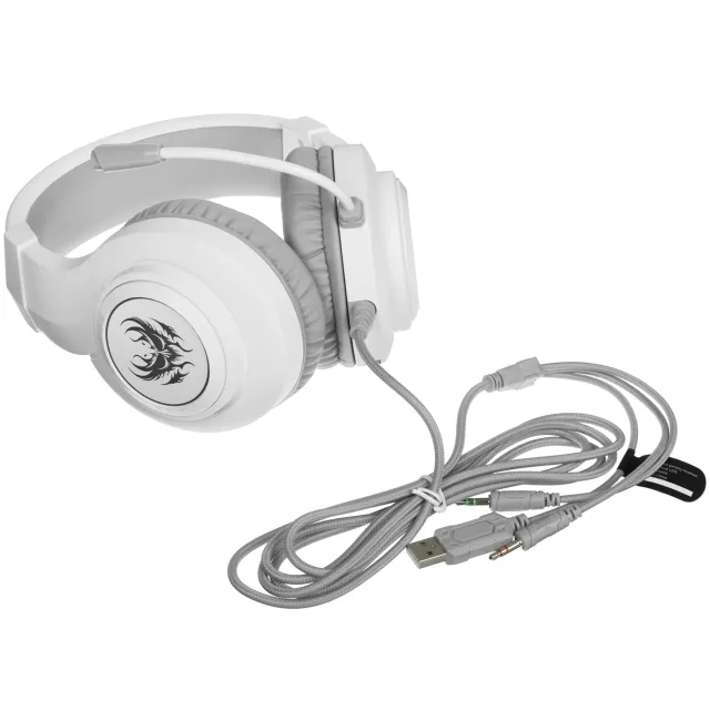 Гарнитура игровая DEFENDER Ghost LED белый, LED, провод 1.8 м