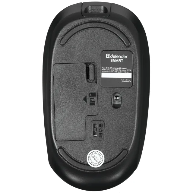 Мышь беспроводная оптическая DEFENDER Smart MM-396 Чер,3кн,2.4G+BT,500мАч,1600dpi