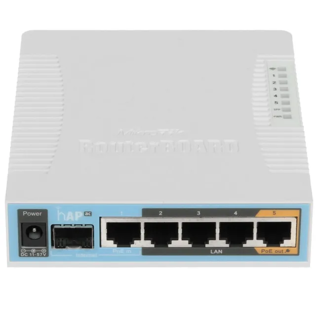 Маршрутизатор MIKROTIK hAP ac RB962UiGS-5HacT2HnT AC1750, 5*10/100/1000 LAN, 1*SFP, USB