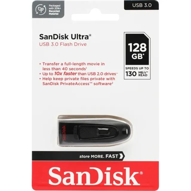 Флеш-накопитель SanDisk Ultra SDCZ48-128G-U46 USB 3.2 Gen1 128GB black