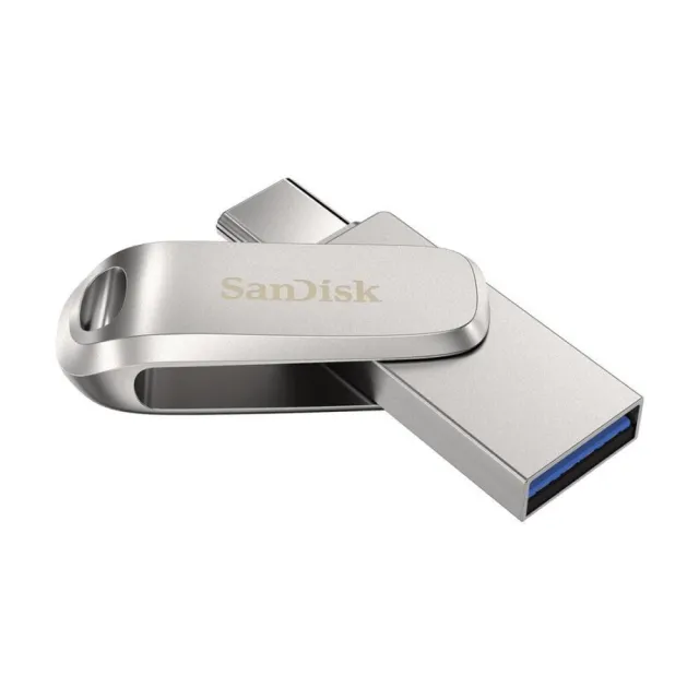 Флеш-накопитель SanDisk Ultra Dual Drive Luxe SDDDC4-256G-G46 USB 3.2 Gen1 256GB silver (metal)