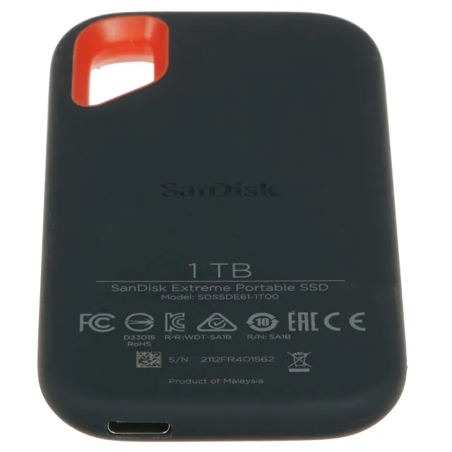 Внешний SSD SanDisk 1TB SDSSDE61-1T00-G25 Type-C, USB 3.2 Gen2, R/W 1050/1000, black