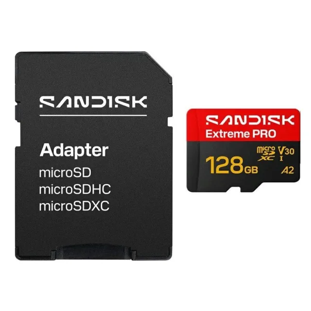 Карта памяти SanDisk Extreme Pro microSDXC SDSQXCJ-128G-GS6MA 128GB A2, UHS Class 1, Video Class 30