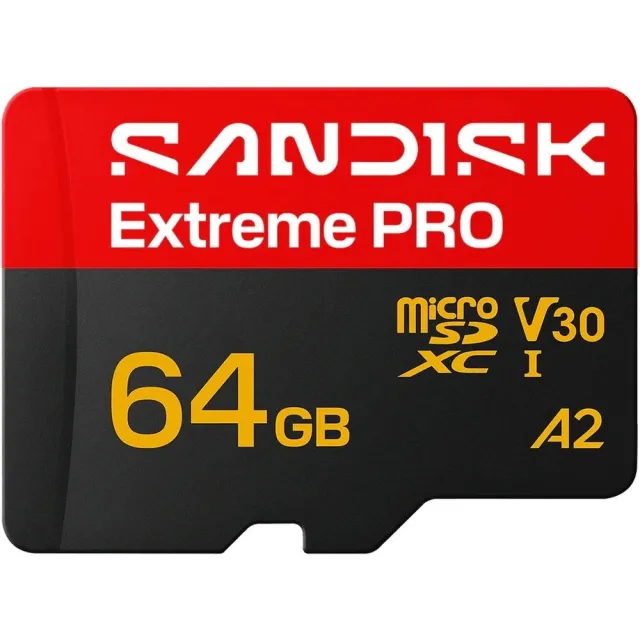 Карта памяти SanDisk Extreme Pro microSDXC SDSQXCU-064G-GS6MA 64GB A2, UHS Class 1, Video Class 30