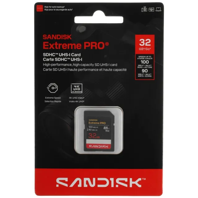 Карта памяти SanDisk Extreme Pro SDHC SDSDXXO-032G-GSCIN 32GB UHS Class 3, Video Class 30