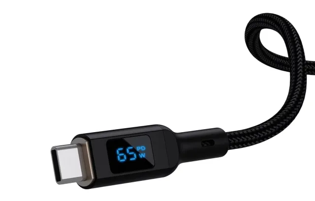 Кабель Aukey Nylon Braided 100w LCD 1m black