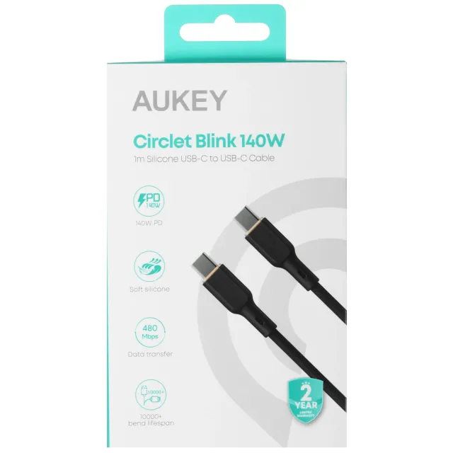 Кабель Aukey Silicone 140W 1m