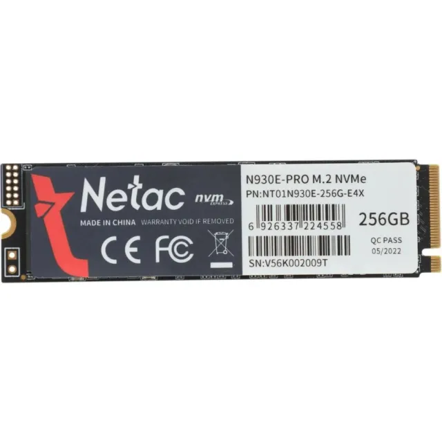 Твердотельный накопитель Netac SSD 256Gb NT01N930E-256G-E4X Pro PCIe 3 x4 M.2 2280 NVMe 3D NAND