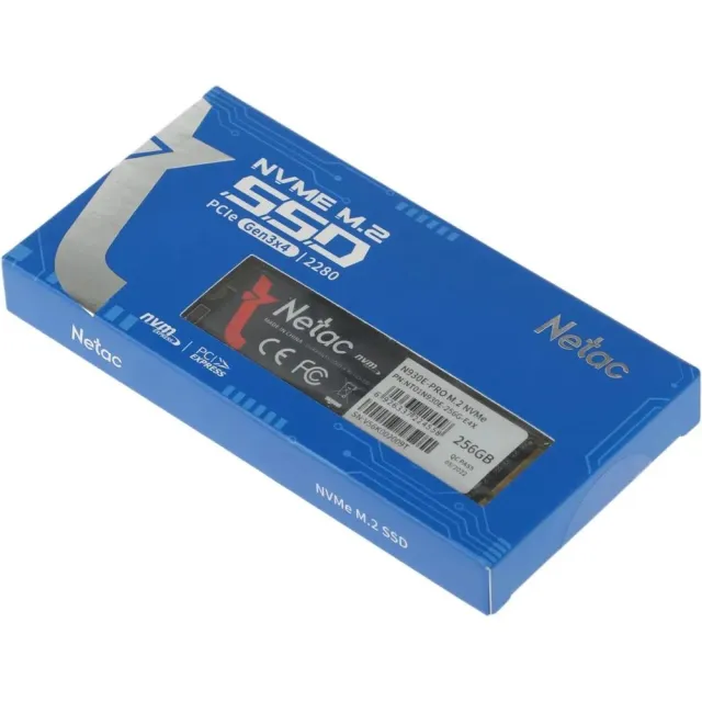 Твердотельный накопитель Netac SSD 256Gb NT01N930E-256G-E4X Pro PCIe 3 x4 M.2 2280 NVMe 3D NAND