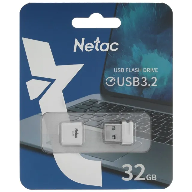 Флеш-накопитель Netac U116 mini NT03U116N-032G-32WH USB3.2 32GB, up to 130MB/s white