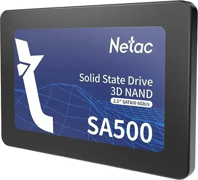 Твердотельный накопитель Netac SSD 256Gb NT01SA500-256-S3X 2.5 SATAIII 3D NAND R/W up to 520/450MB/s