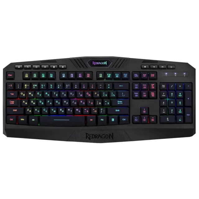 Клавиатура беспроводная Redragon Harpe Wireless (Харп БП) RU,RGB,2.4G+BT,черная,мембран.