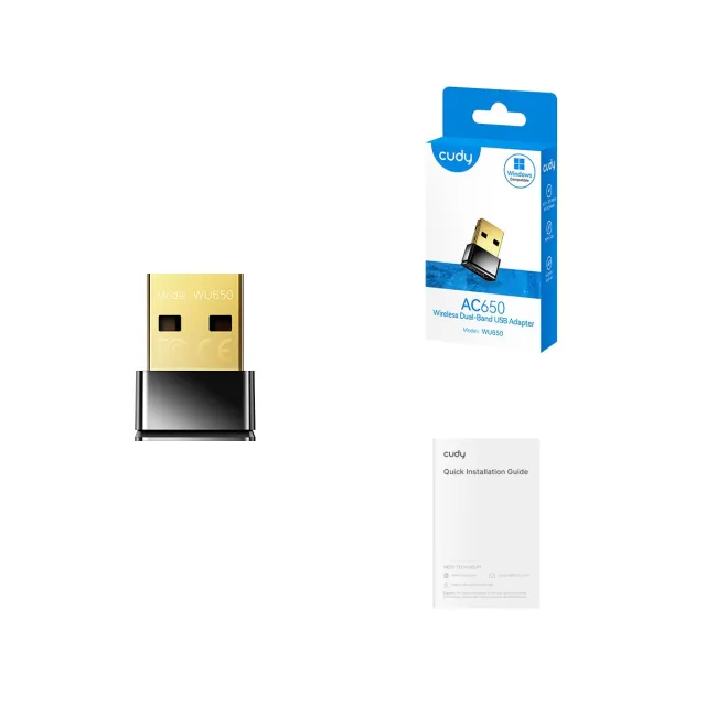Беспроводной адаптер USB Cudy WU650, AC650, USB 2.0