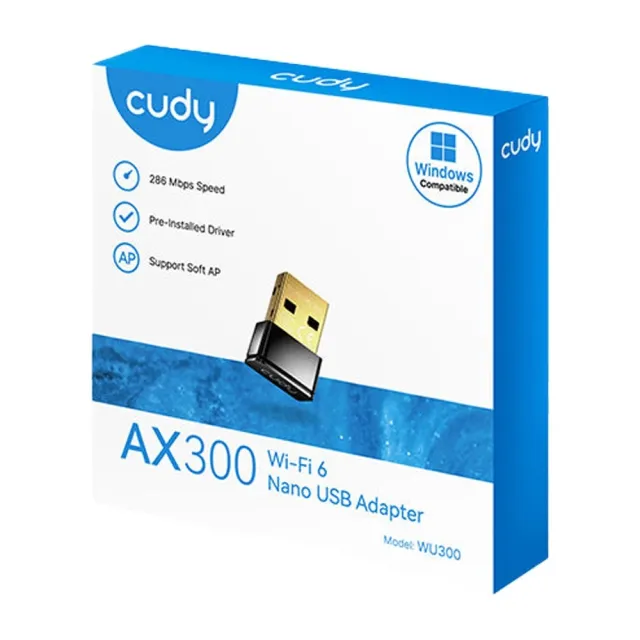 Беспроводной адаптер USB Wi-Fi 6 Cudy WU300, AX300, USB 2.0