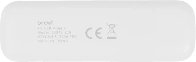 Модем Brovi 4G USB Huawei E3372-325 3G (UMTS) DC-HSPA+ HSPA+ Cat.4 USB белый 51071UYB