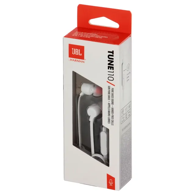 Наушники проводные JBLT110WHT белый