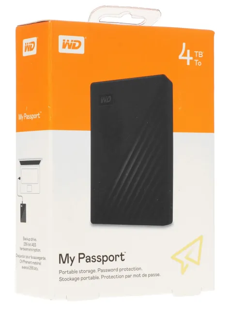 Внешний жесткий диск WD My Passport 4TB 2.5" USB 3.2 Gen 1 Black D8B WDBPKJ0040BBK-WESN