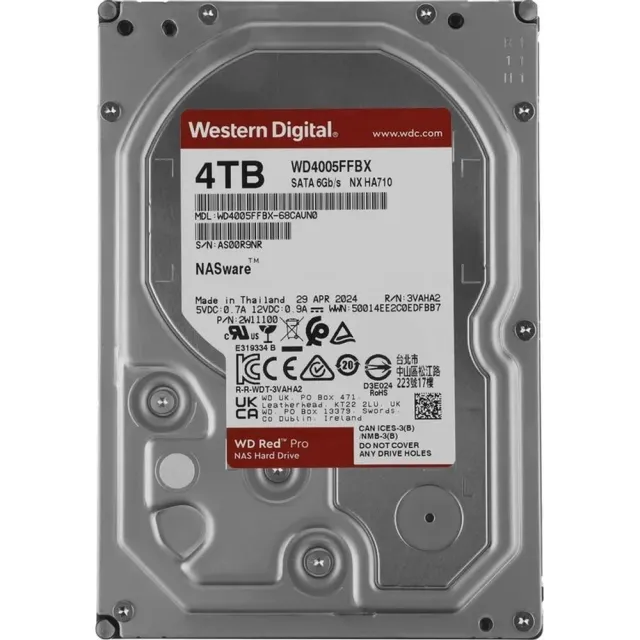 Жесткий диск WD Red Pro 4TB 3.5" 7200RPM 256MB SATA NAS WD4005FFBX