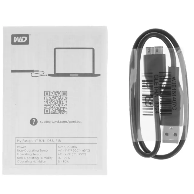 Внешний жесткий диск WD My Passport 6TB 2.5" USB 3.2 Gen 1 Black D8B WDBR9S0060BBK-WESN