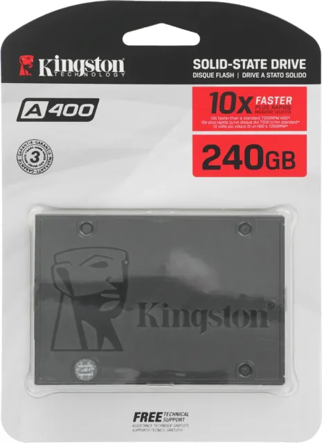 Твердотельный накопитель Kingston SSD 240GB SA400S37/240G 2.5" 7mm, SATA3, 3D TLC (12мес)