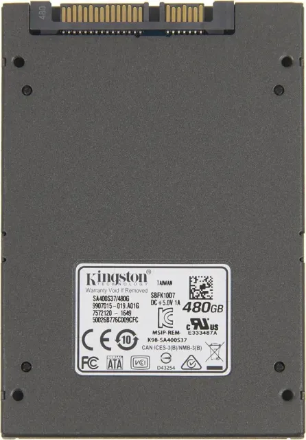 Твердотельный накопитель Kingston SSD 480Gb SA400S37/480G 2.5" 7mm, SATA3, 3D TLC, R/W