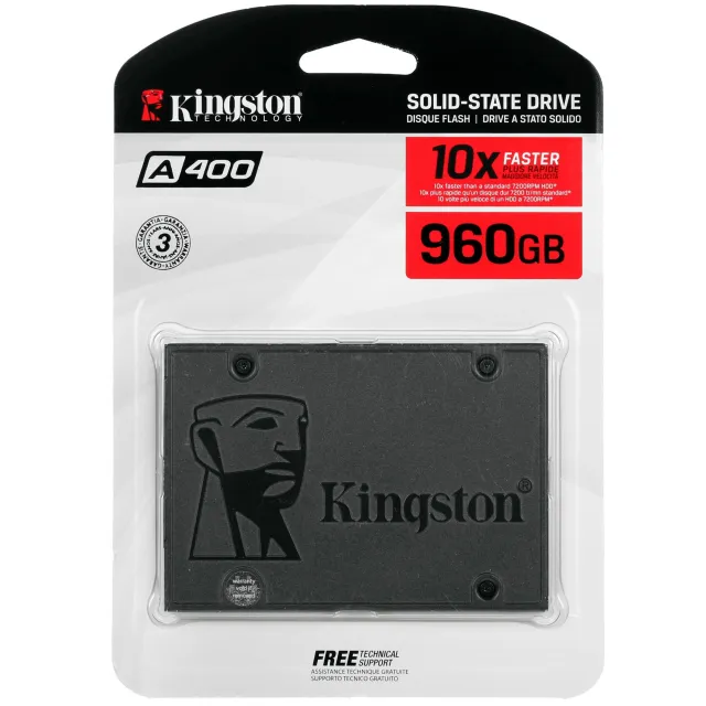 Твердотельный накопитель Kingston SSD 1TB SA400S37/960G 2.5" 7mm, SATA3, 3D TLC, R/W 500/450MB/s,