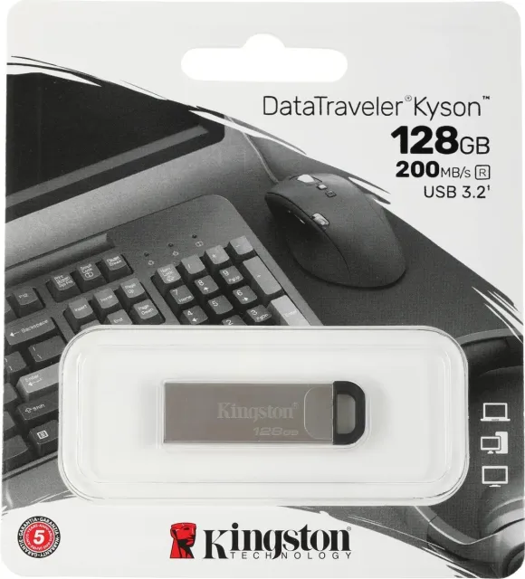 Флеш-накопитель Kingston DataTraveler Kyson DTKN/128GB USB3.2 128GB, silver